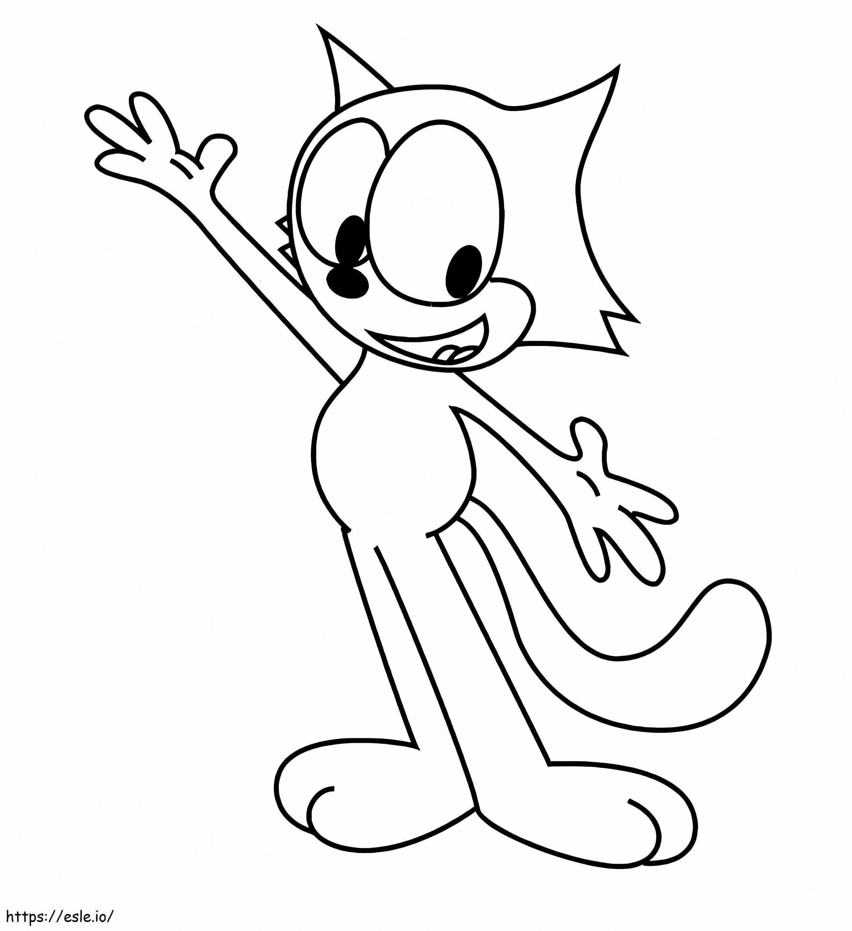 Happy Felix The Cat coloring page