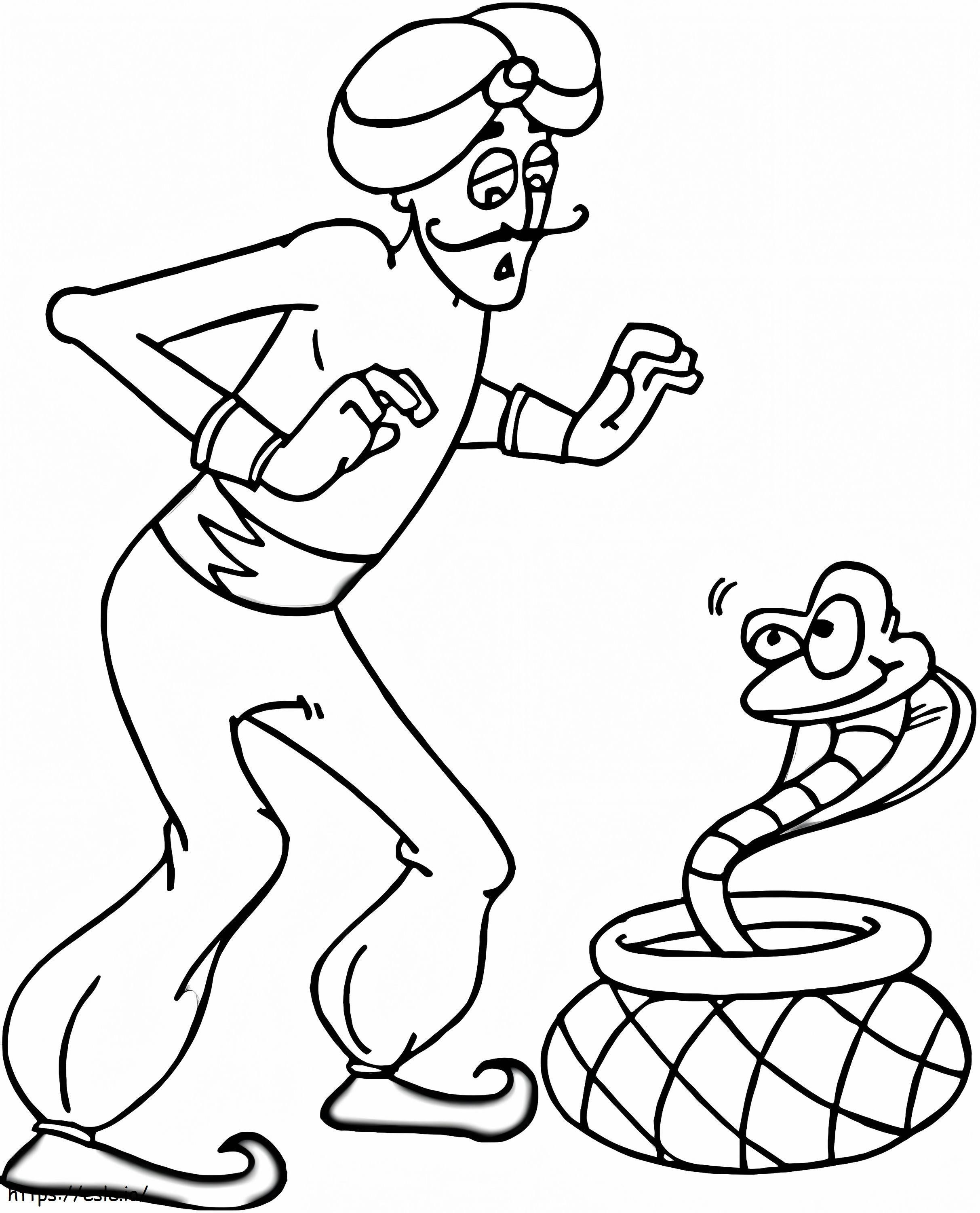 Indian Man And Cobra coloring page