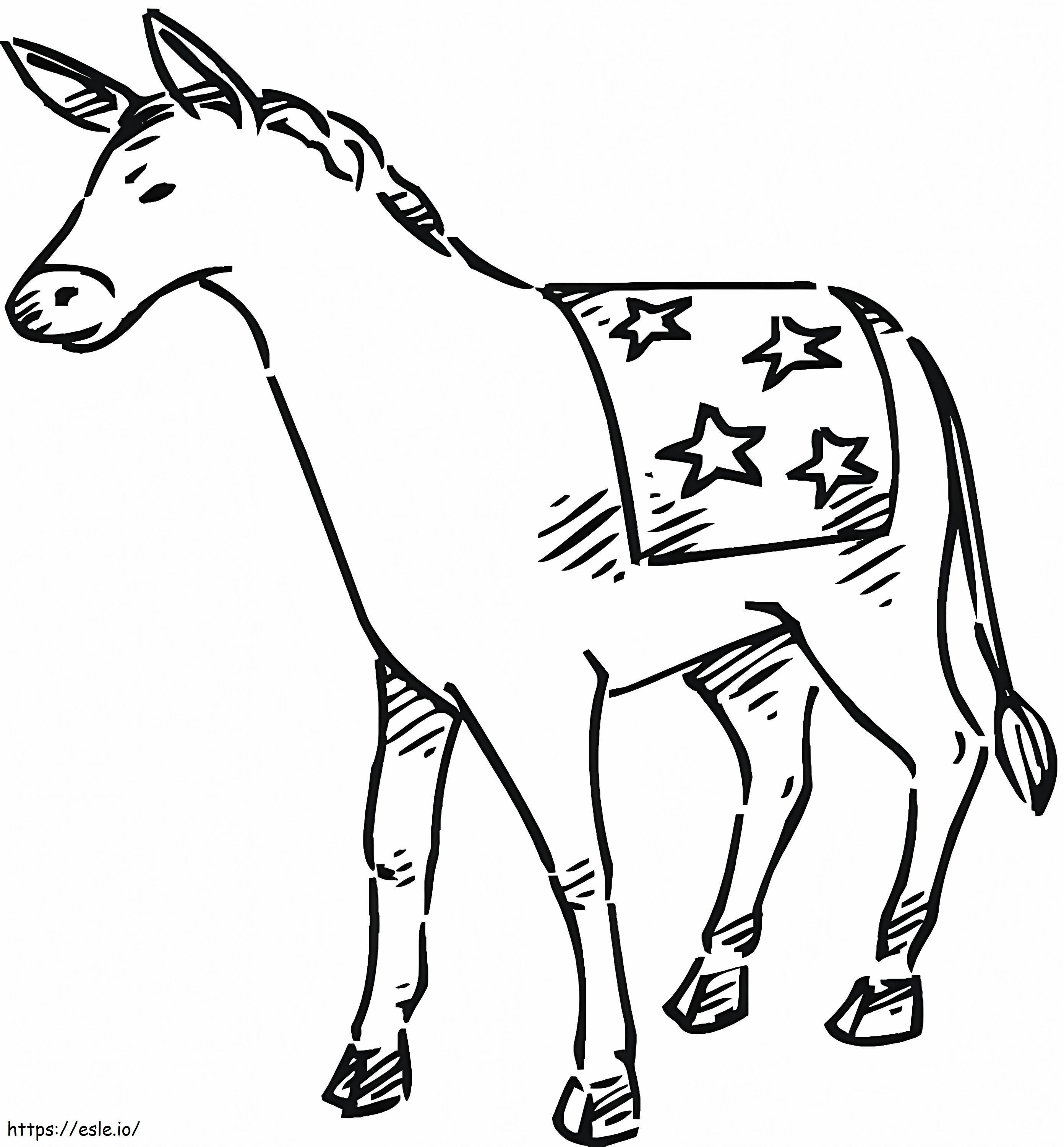 burro democrata para colorir