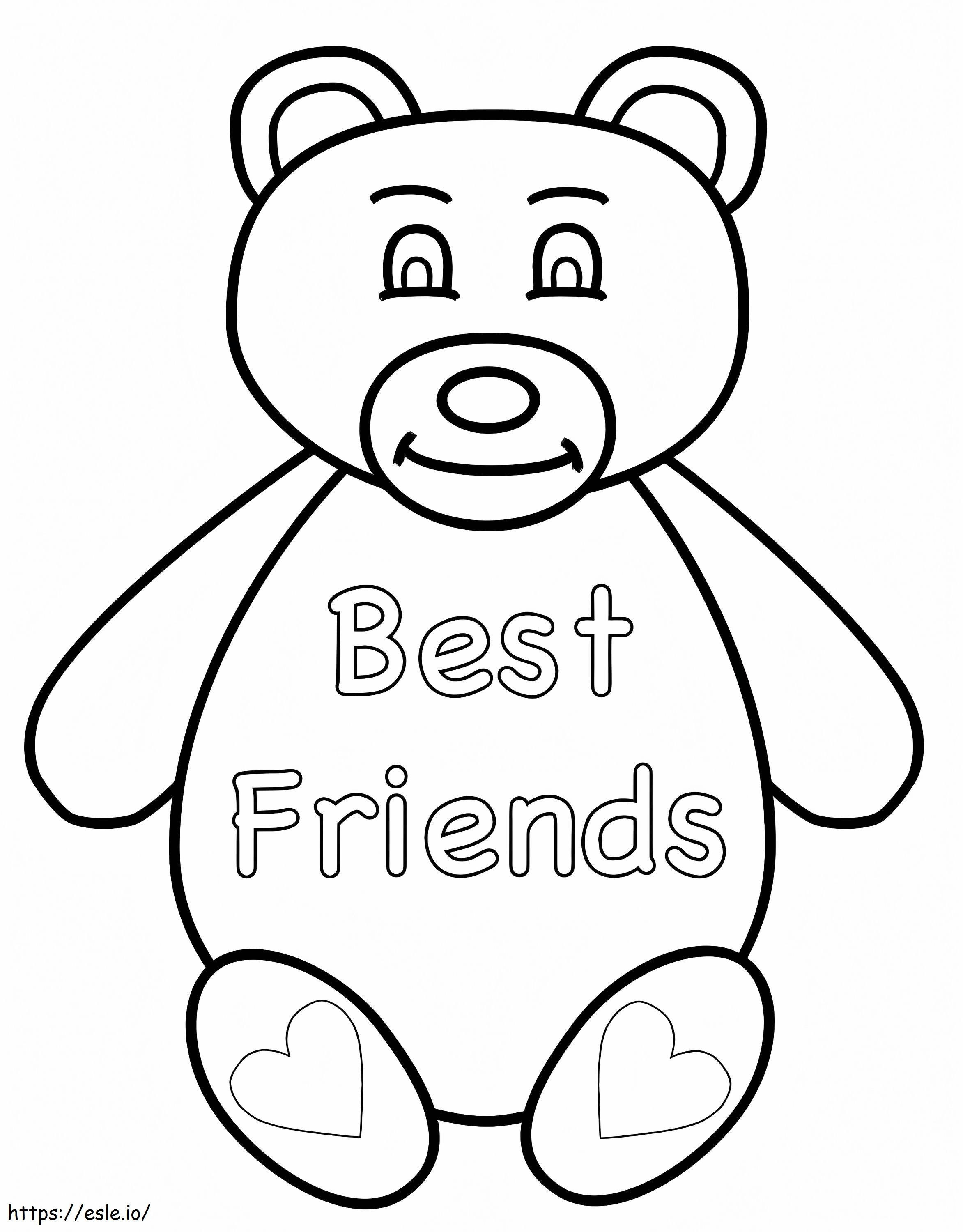 Desenho de Amigos de ursos e pássaros para colorir
