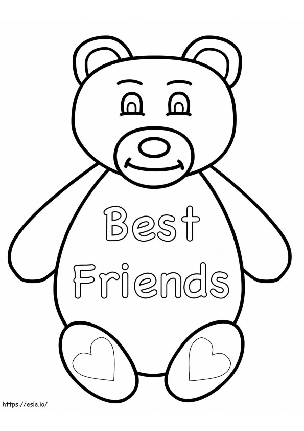 Coloriage Meilleurs amis ours à imprimer dessin