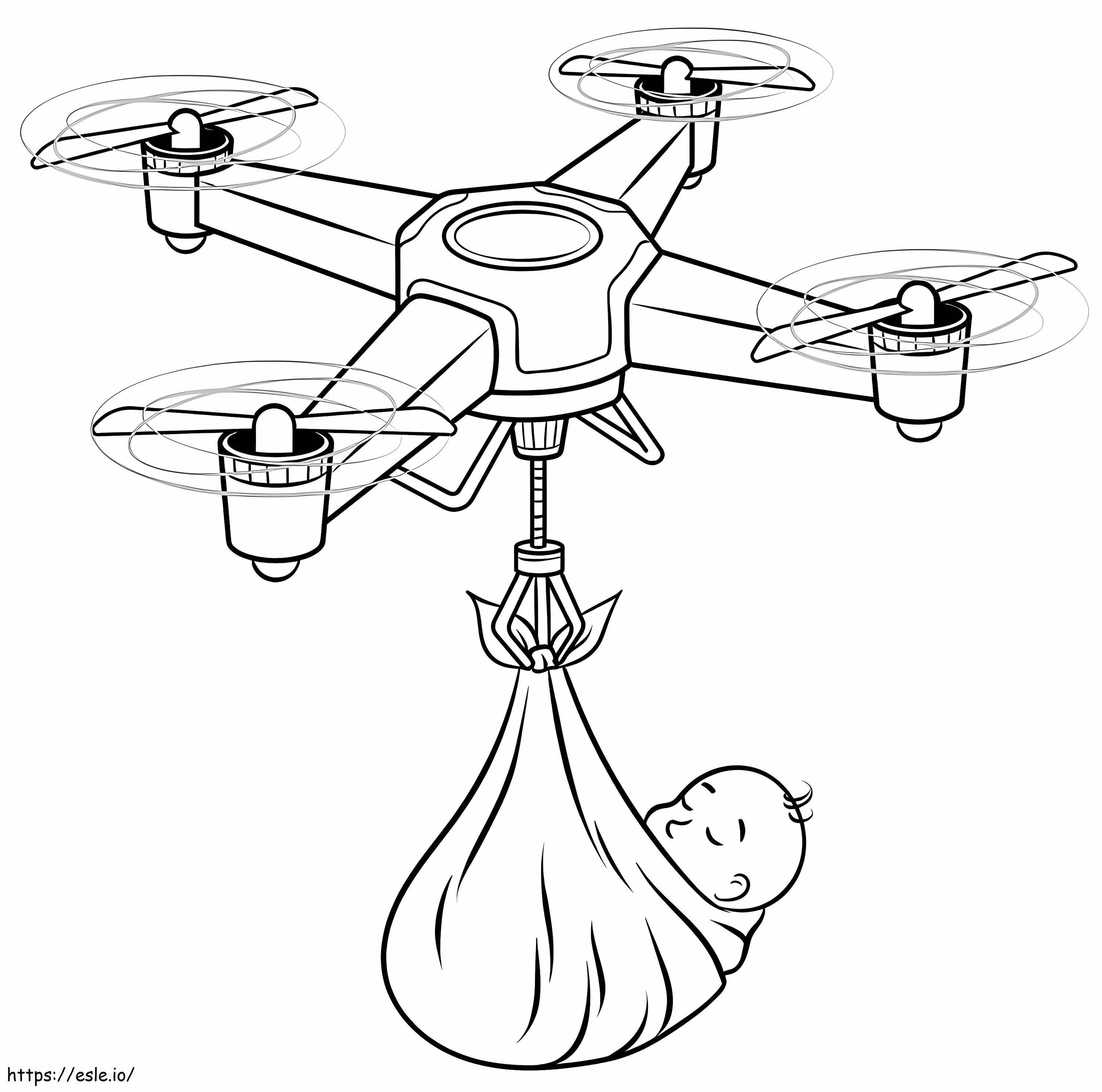 Coloriage drone et bébé à imprimer dessin