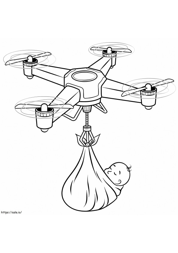Drone Dan Bayi Gambar Mewarnai