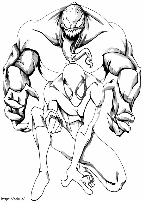 Homem-Aranha e Venom 1 para colorir