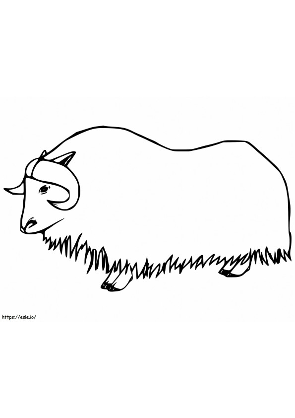 無料の印刷可能なジャコウ牛 ぬりえ - 塗り絵