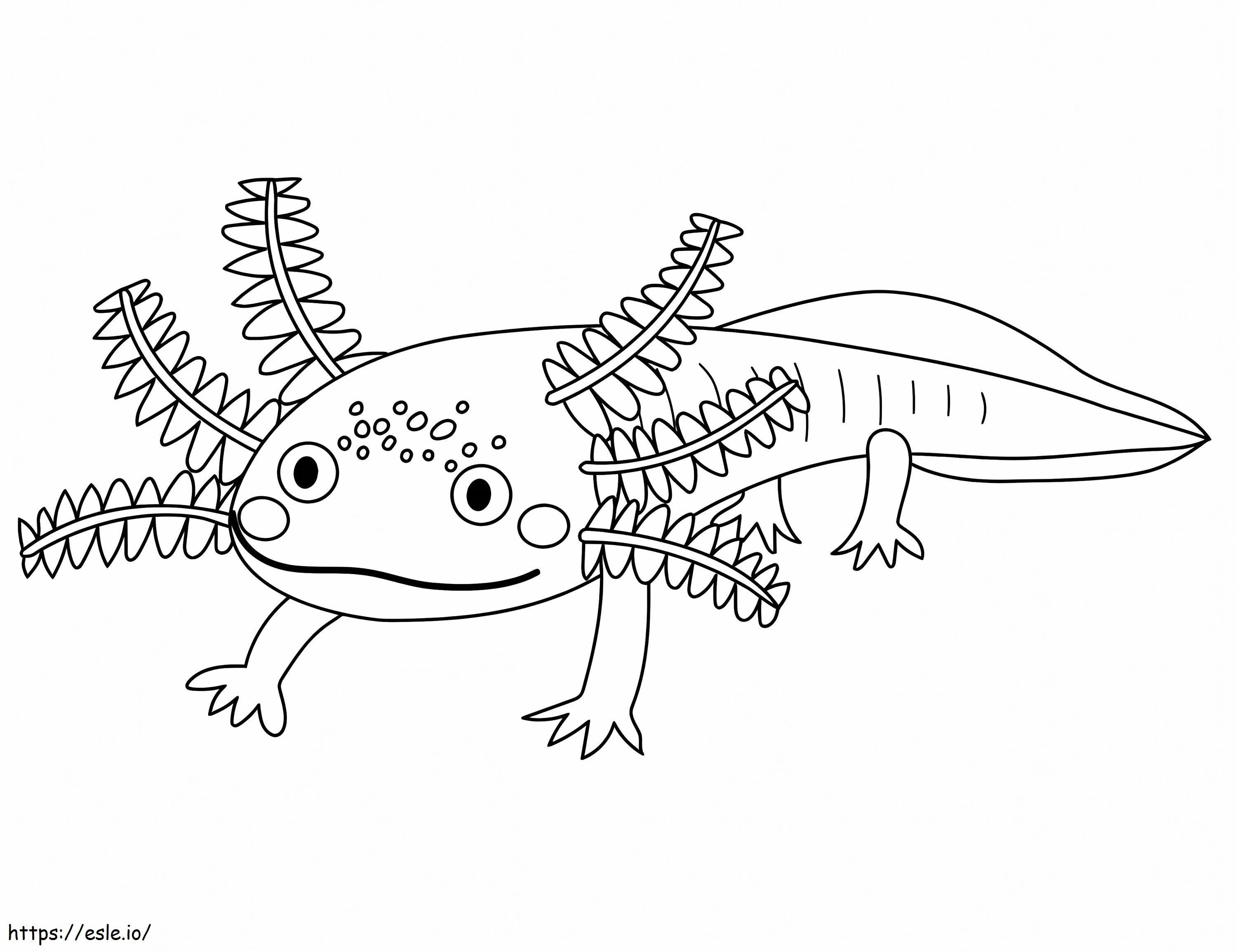 Coloriage Axolotl drôle à imprimer dessin