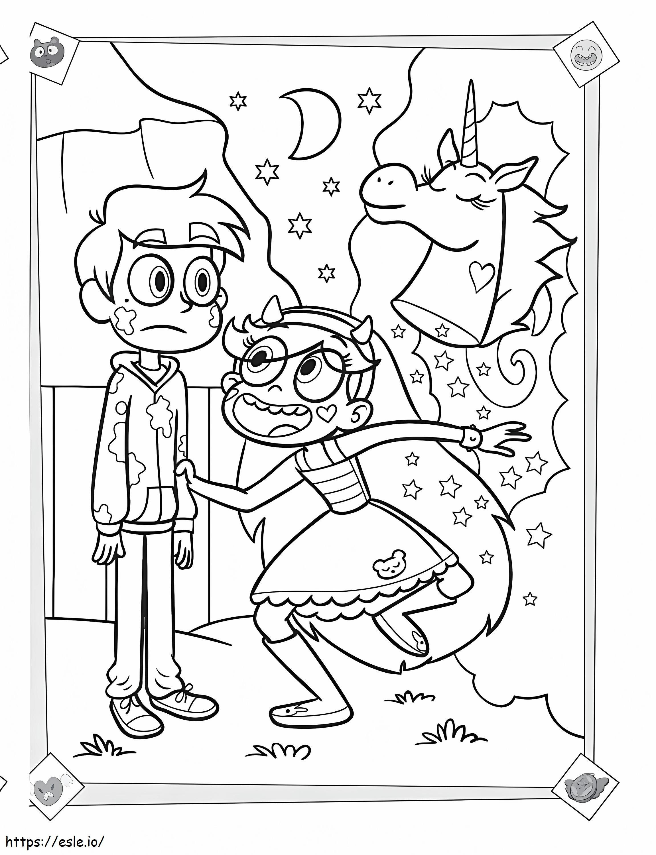 Star Marco And Pony Head coloring page