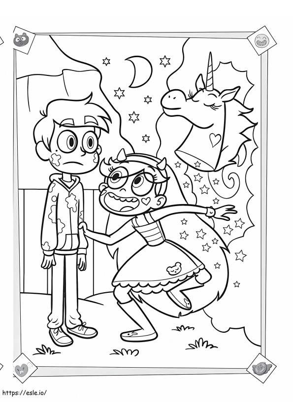 Star Marco And Pony Head coloring page