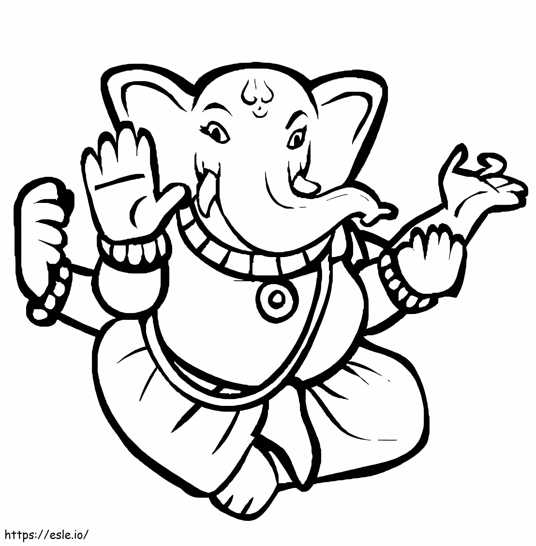 Señor Ganesha 5 para colorear
