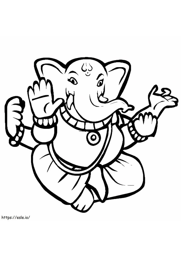 Domnul Ganesha 5 de colorat