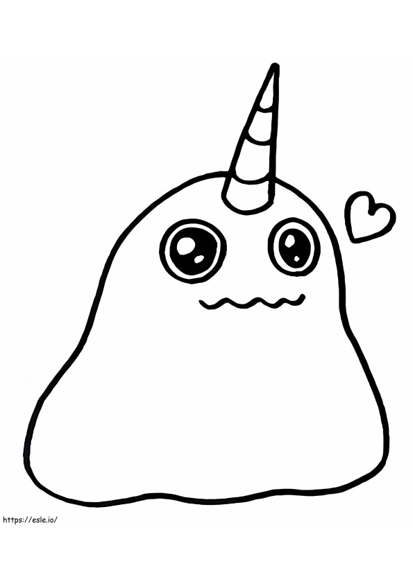 Slime Monster Unicorn coloring page