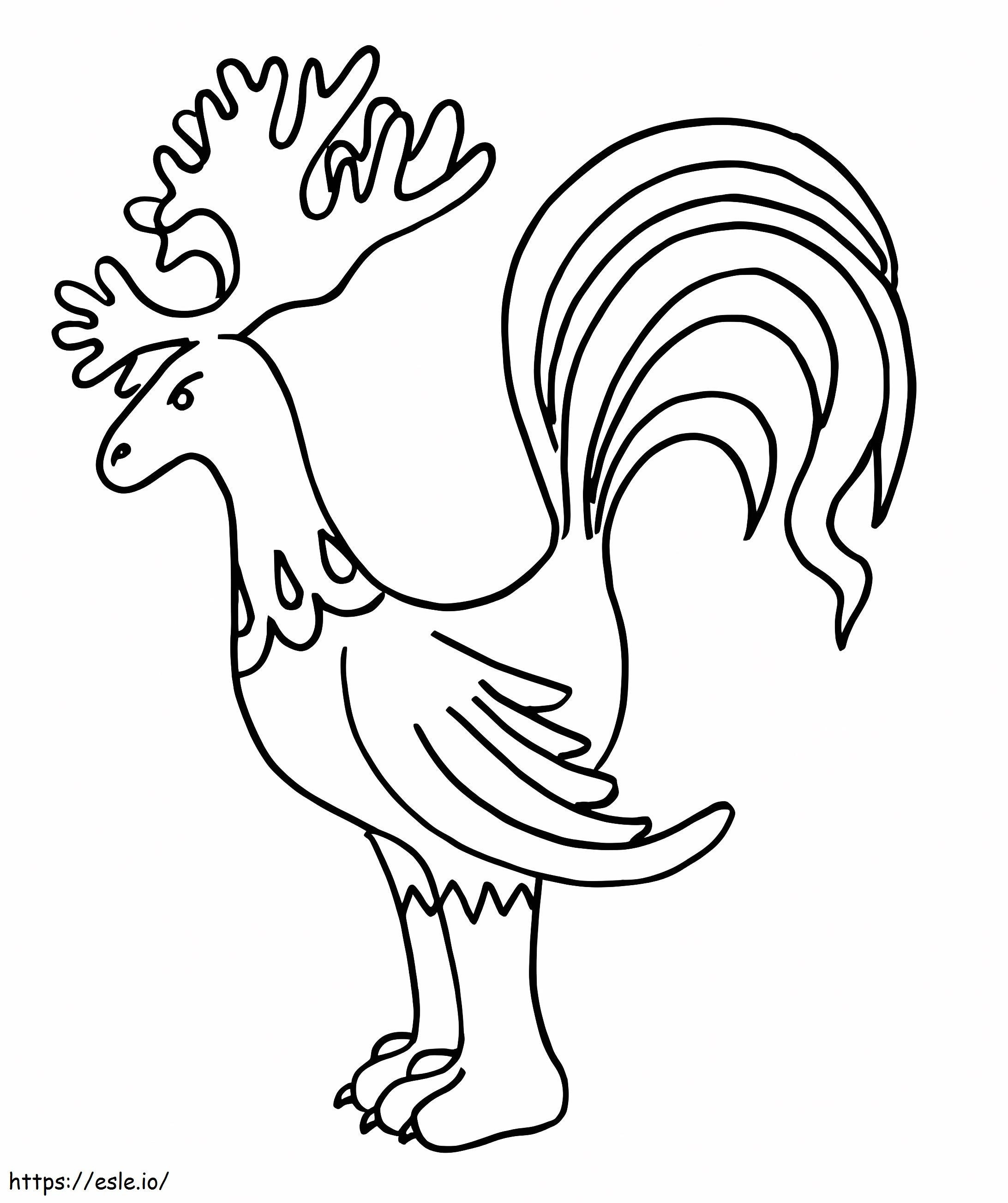 Coloriage Coq Orignal Alebrijes à imprimer dessin