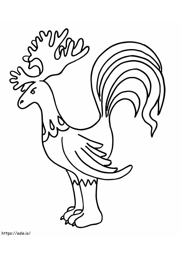 Coloriage Coq Orignal Alebrijes à imprimer dessin