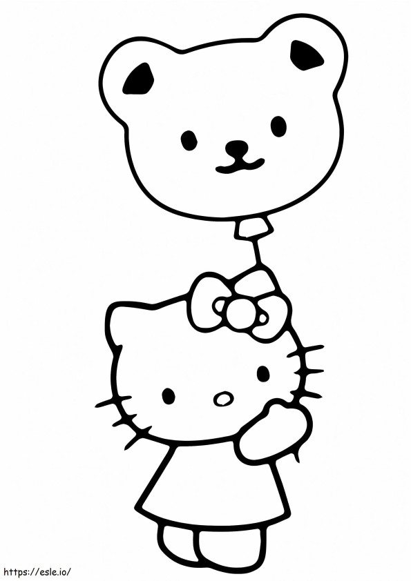 Hello Kitty And Balloon coloring page