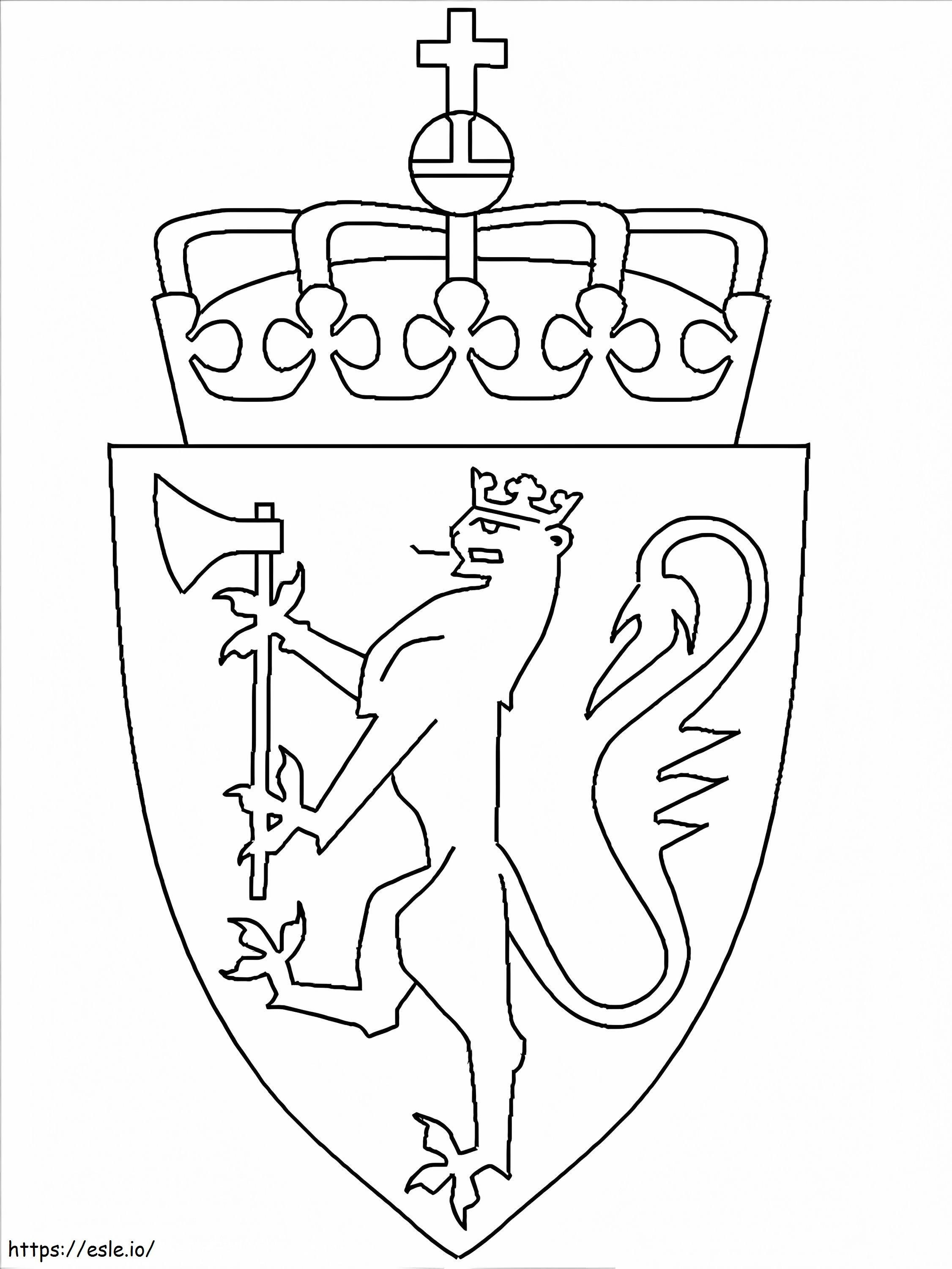 Escudo De Armas De Noruega para colorear