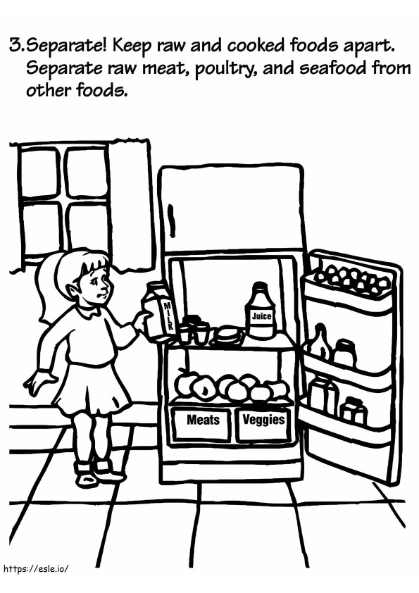 Separate Food Safety coloring page
