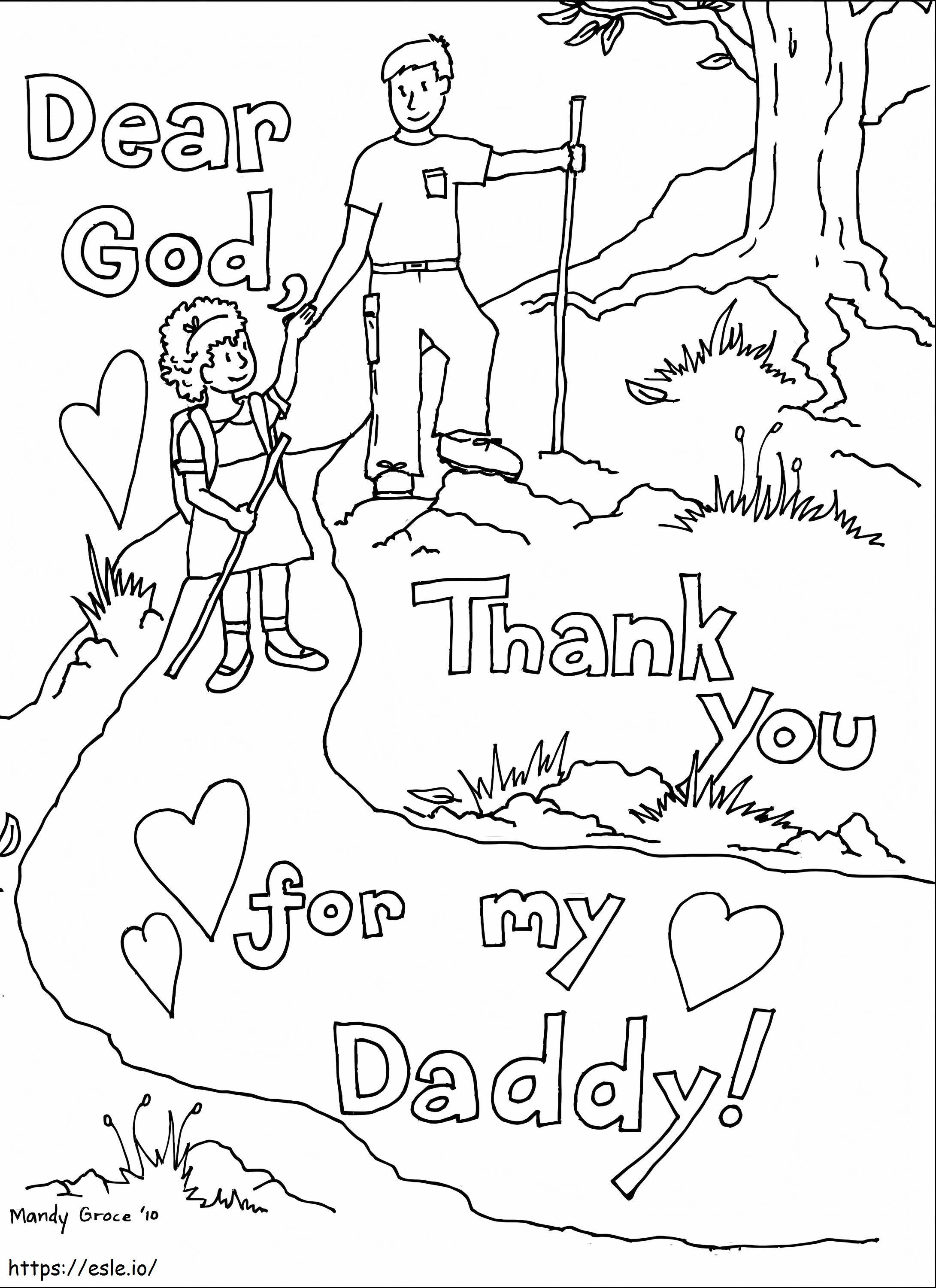 Isä ja Poika kiipeämässä vuorille värityskuva