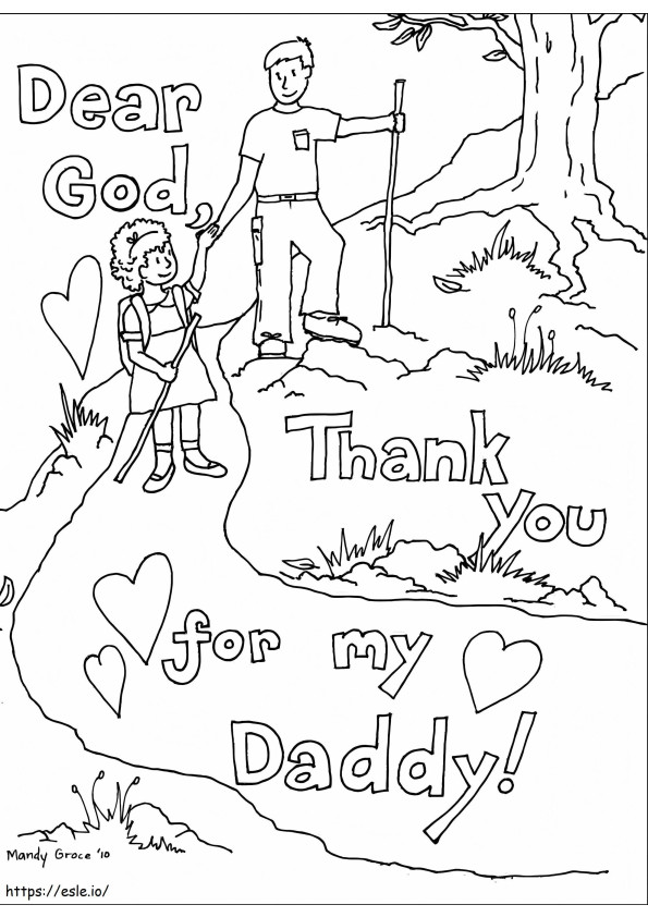 山に登る父と息子 ぬりえ - 塗り絵