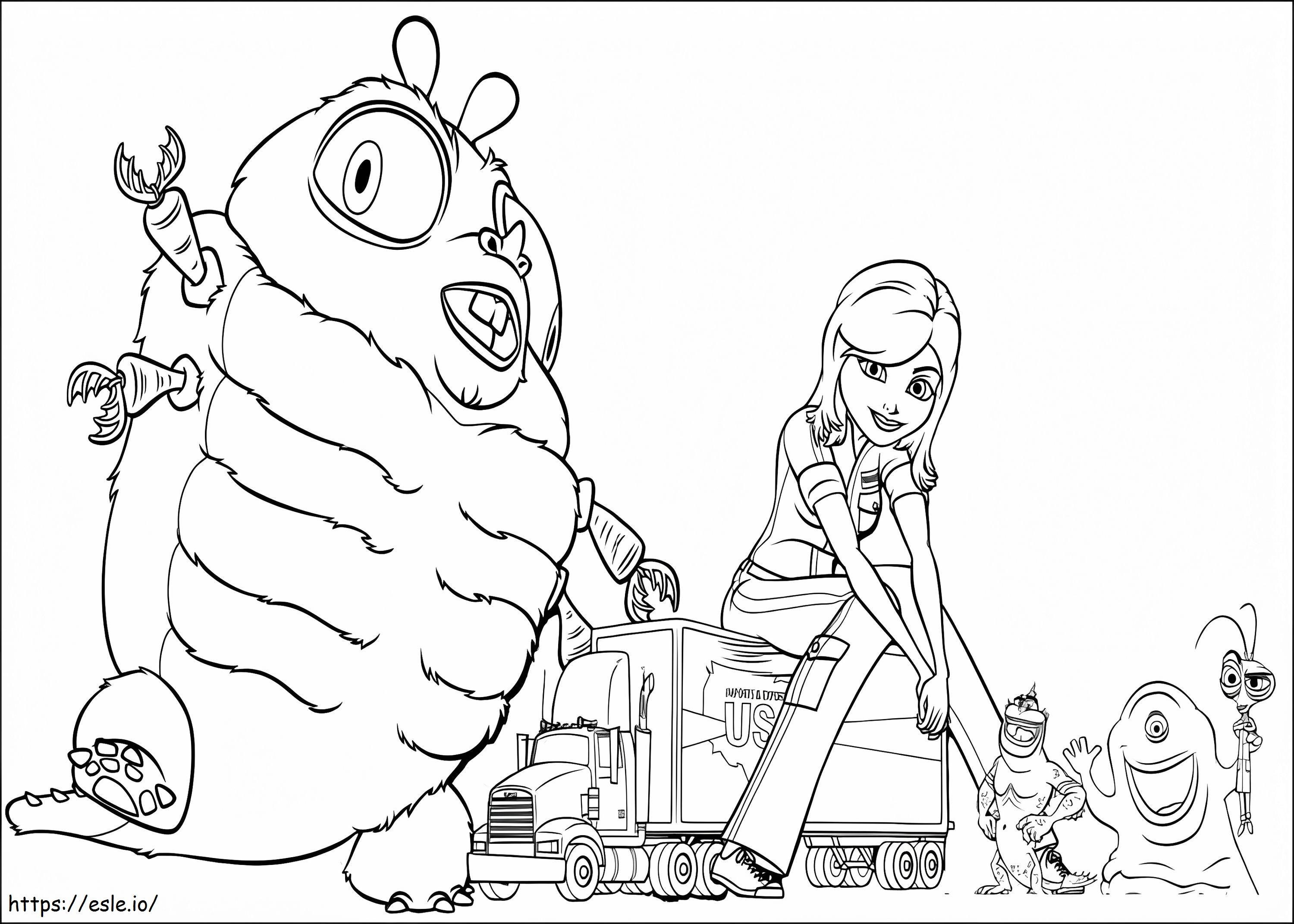 Monsters Vs Aliens Printable coloring page