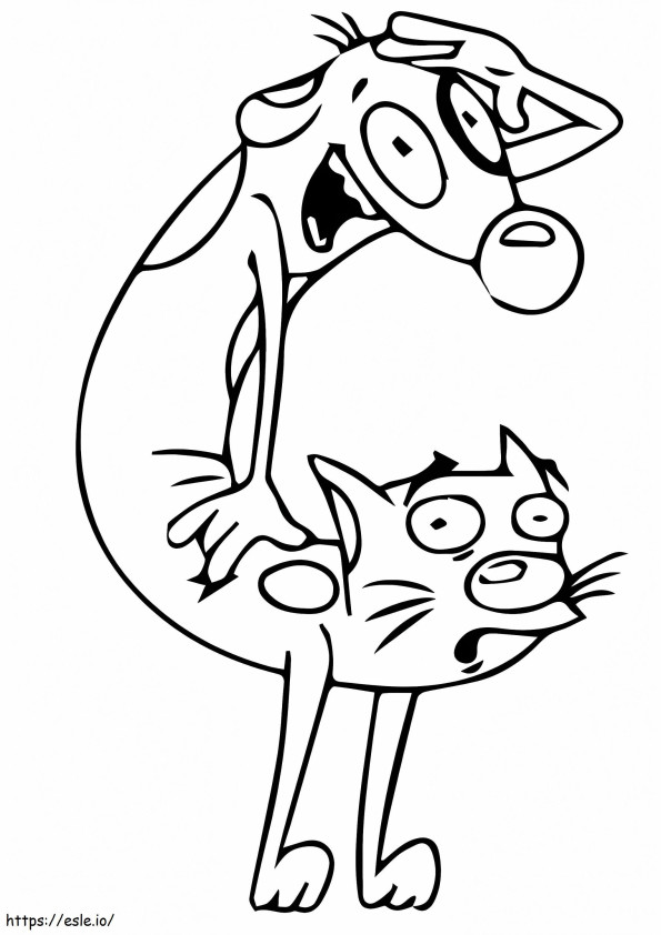 Funny Catdog coloring page