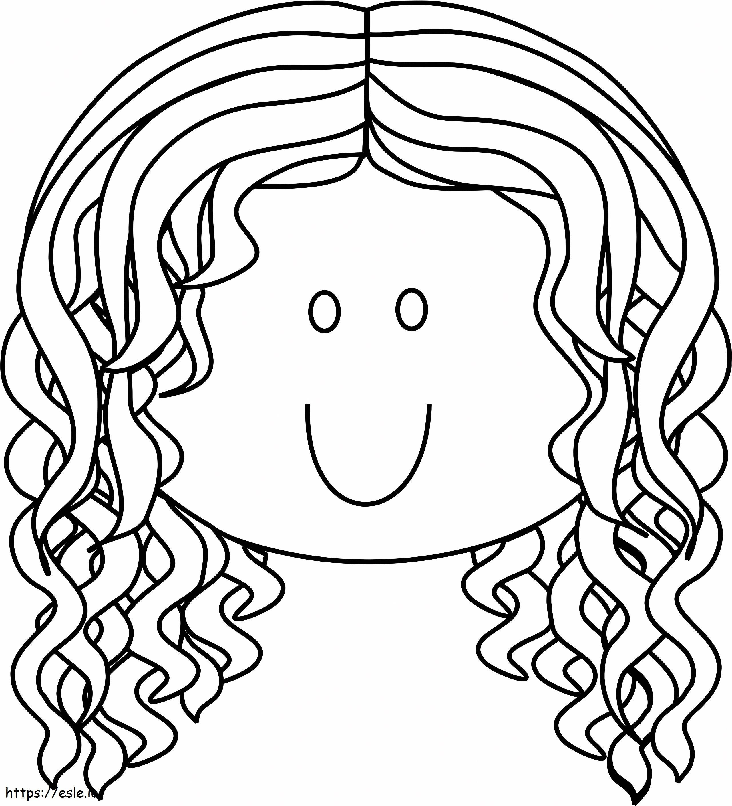 Girl Face coloring page