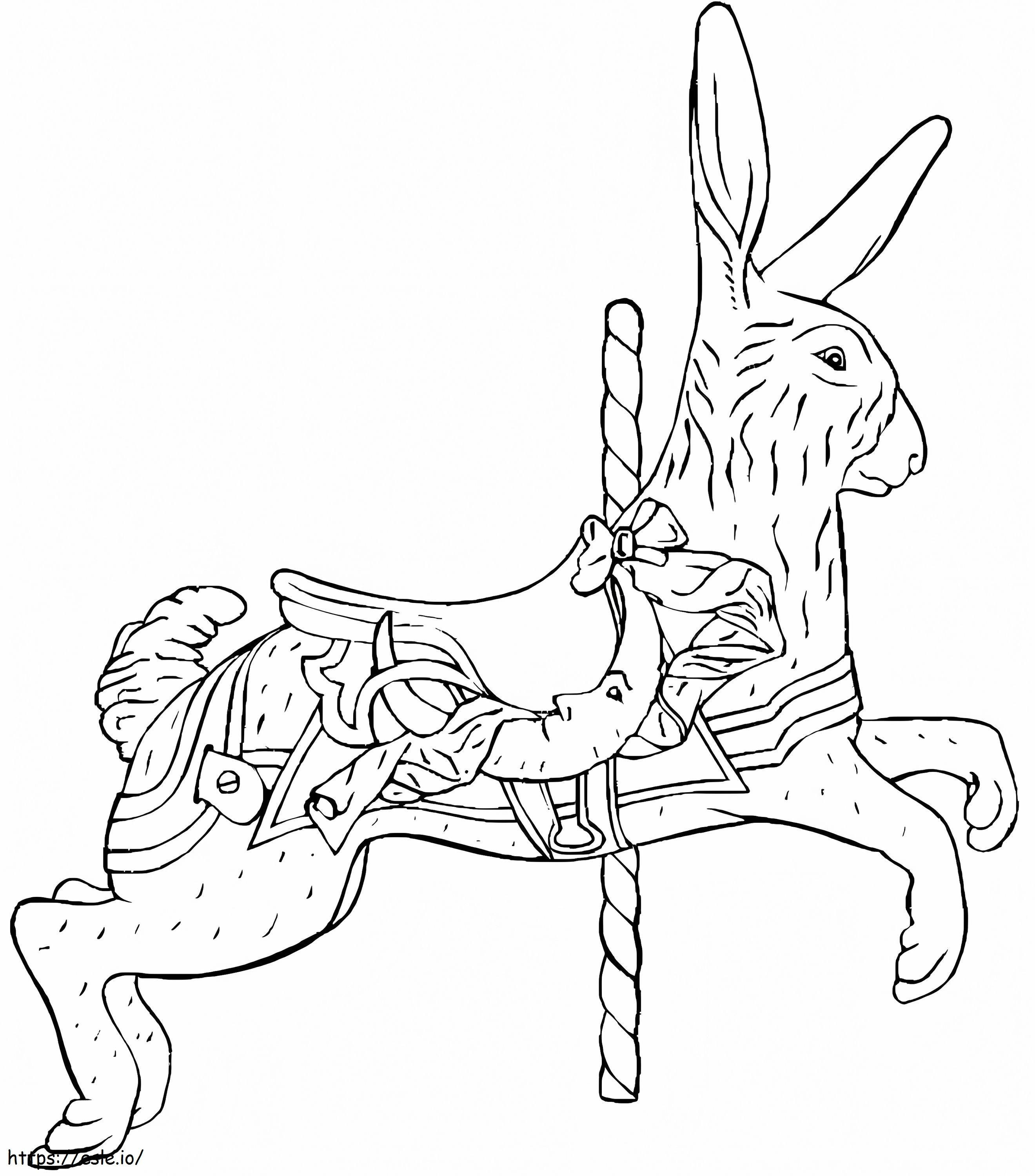 Coloriage Carrousel de lapin à imprimer dessin