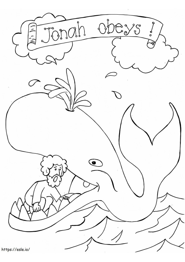 Jona en de walvis 16 kleurplaat