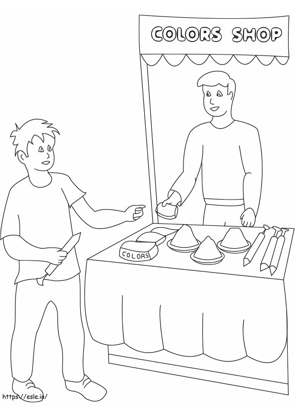 Holi 6 coloring page