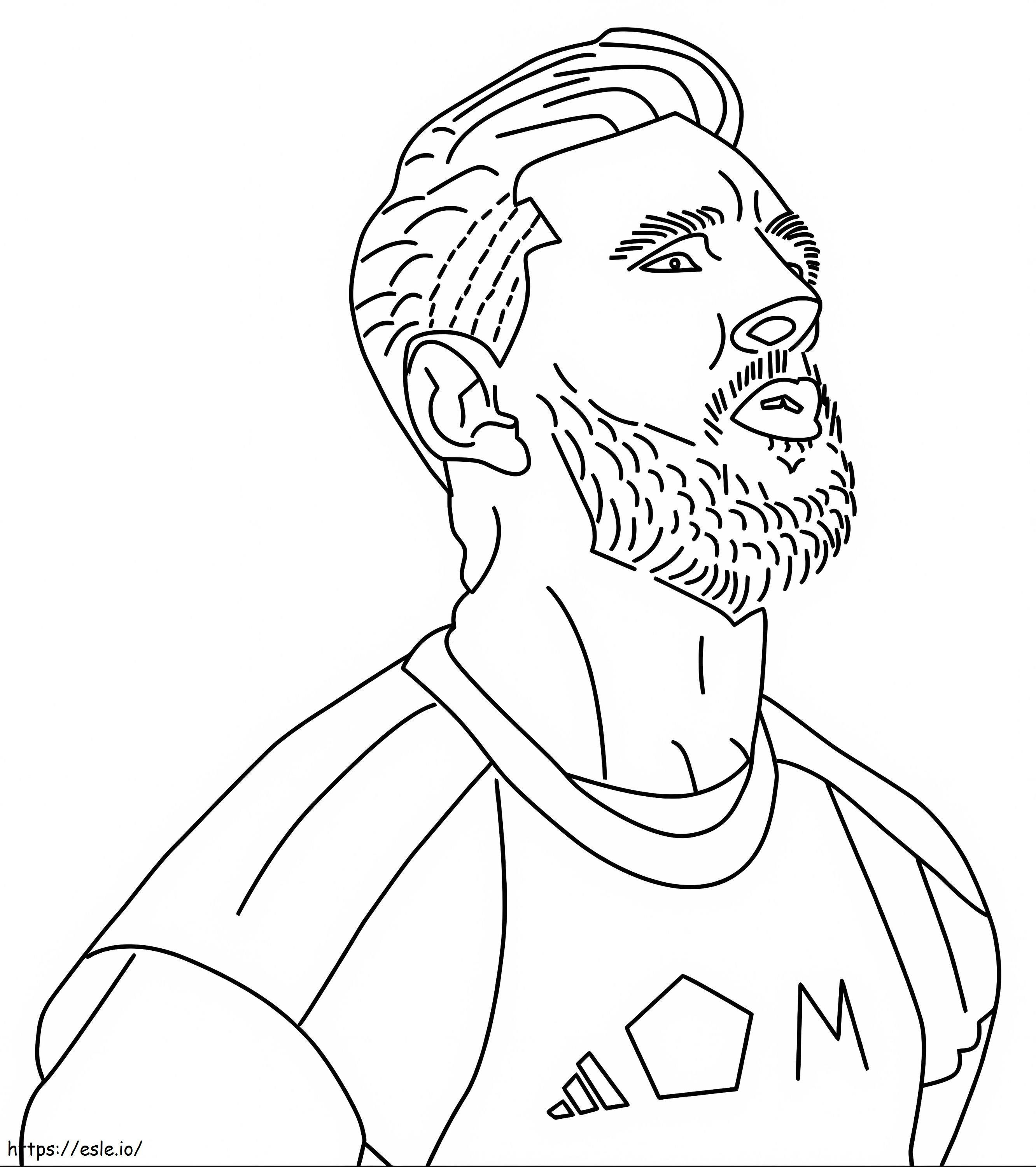 O rosto de Lionel Messi para colorir