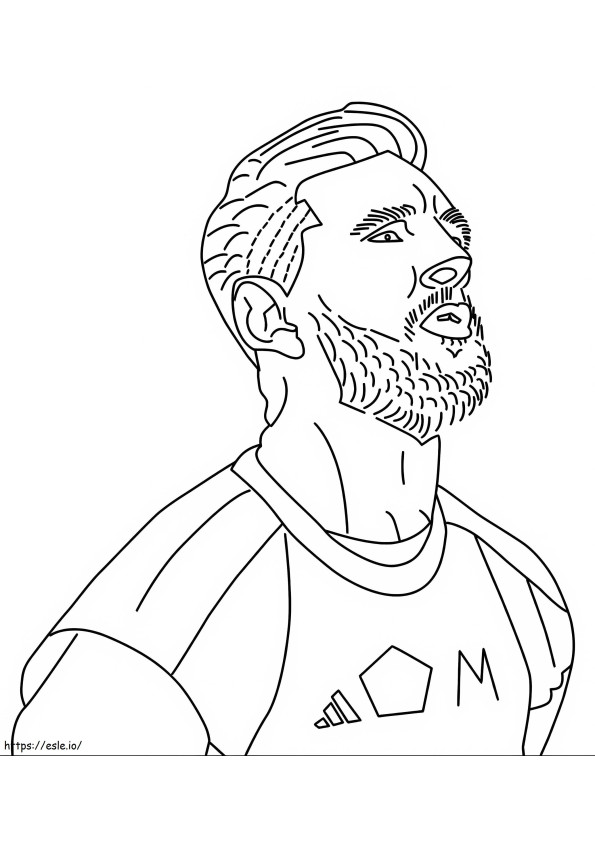 O rosto de Lionel Messi para colorir