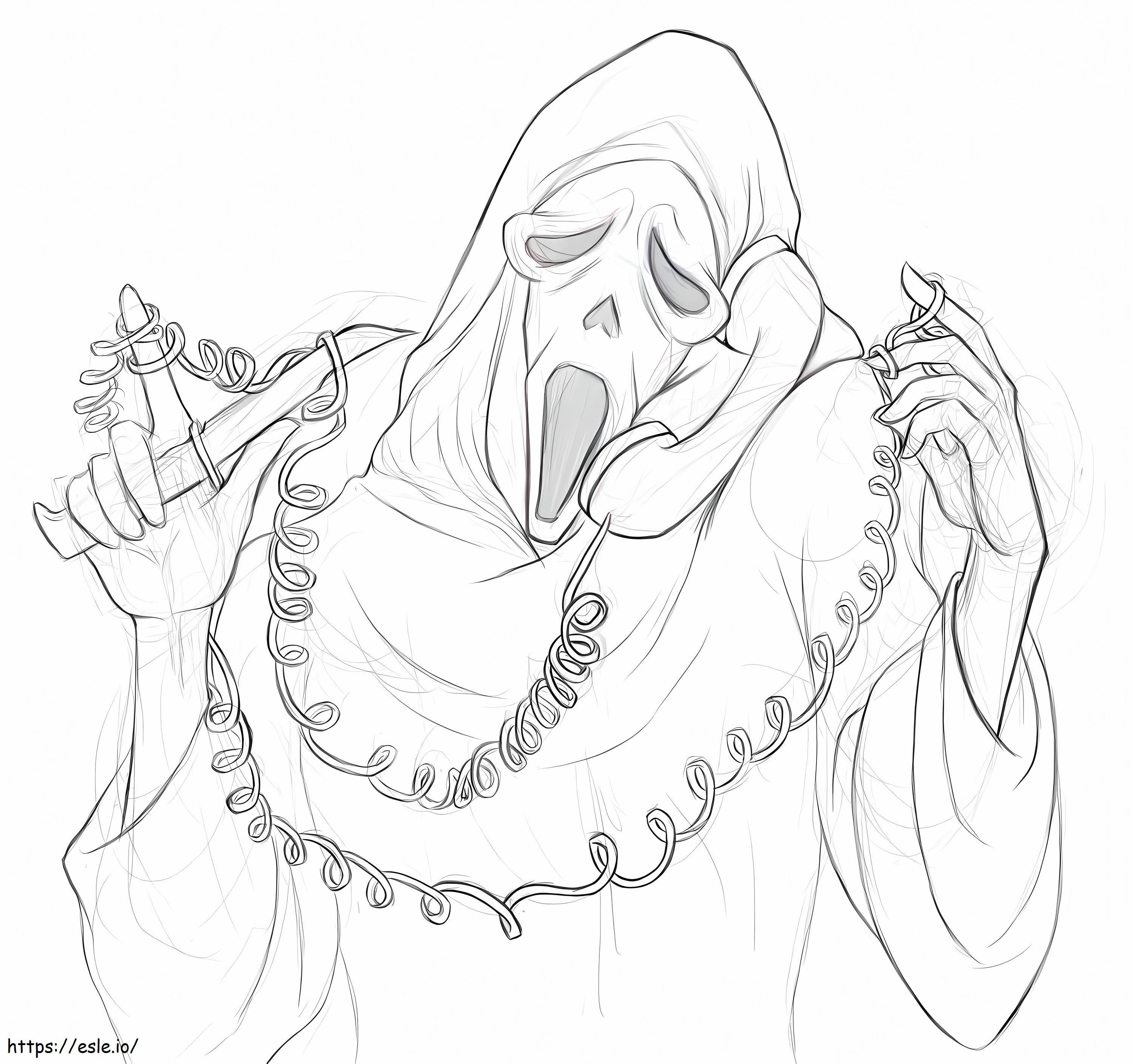 Ghost Face Drawing coloring page