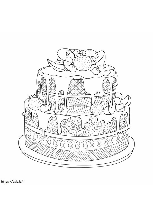 Coloriage Gros gâteau à imprimer dessin
