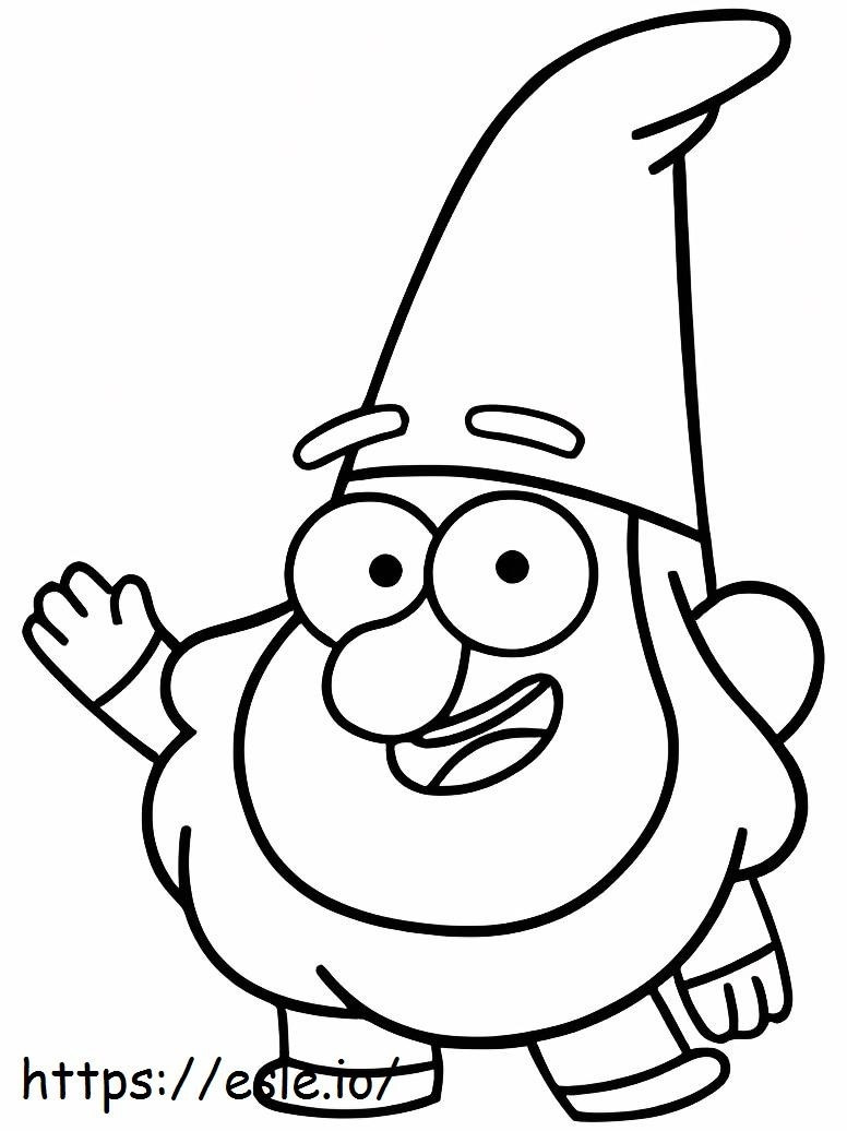 Coloriage Gnome Jeff De Gravity Falls à imprimer dessin