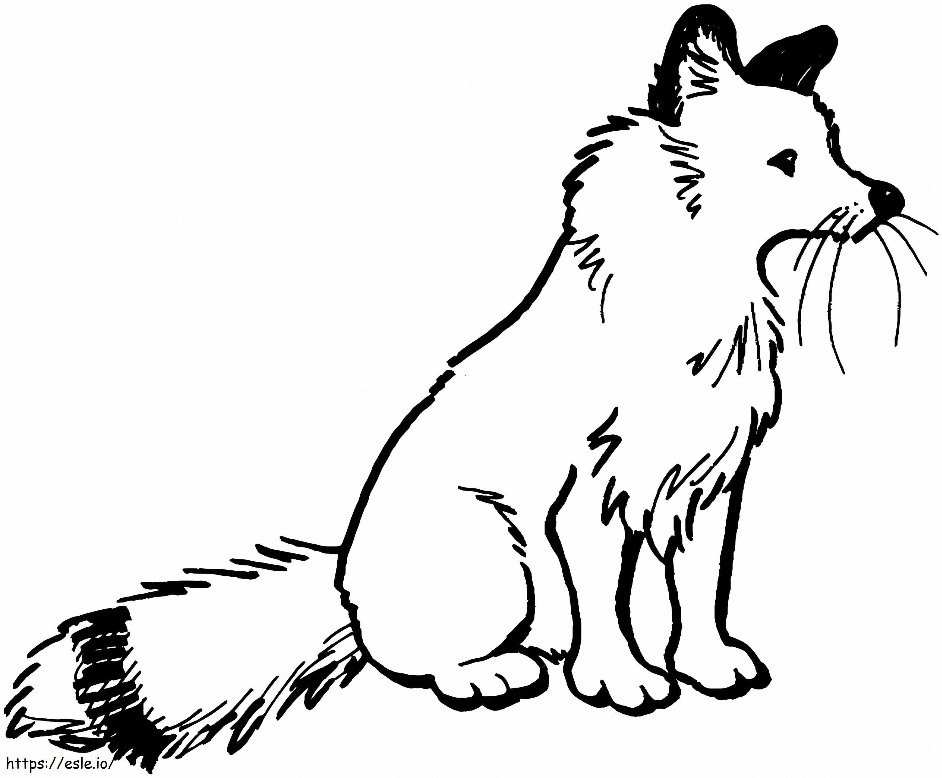 Renard Roux Assis coloring page