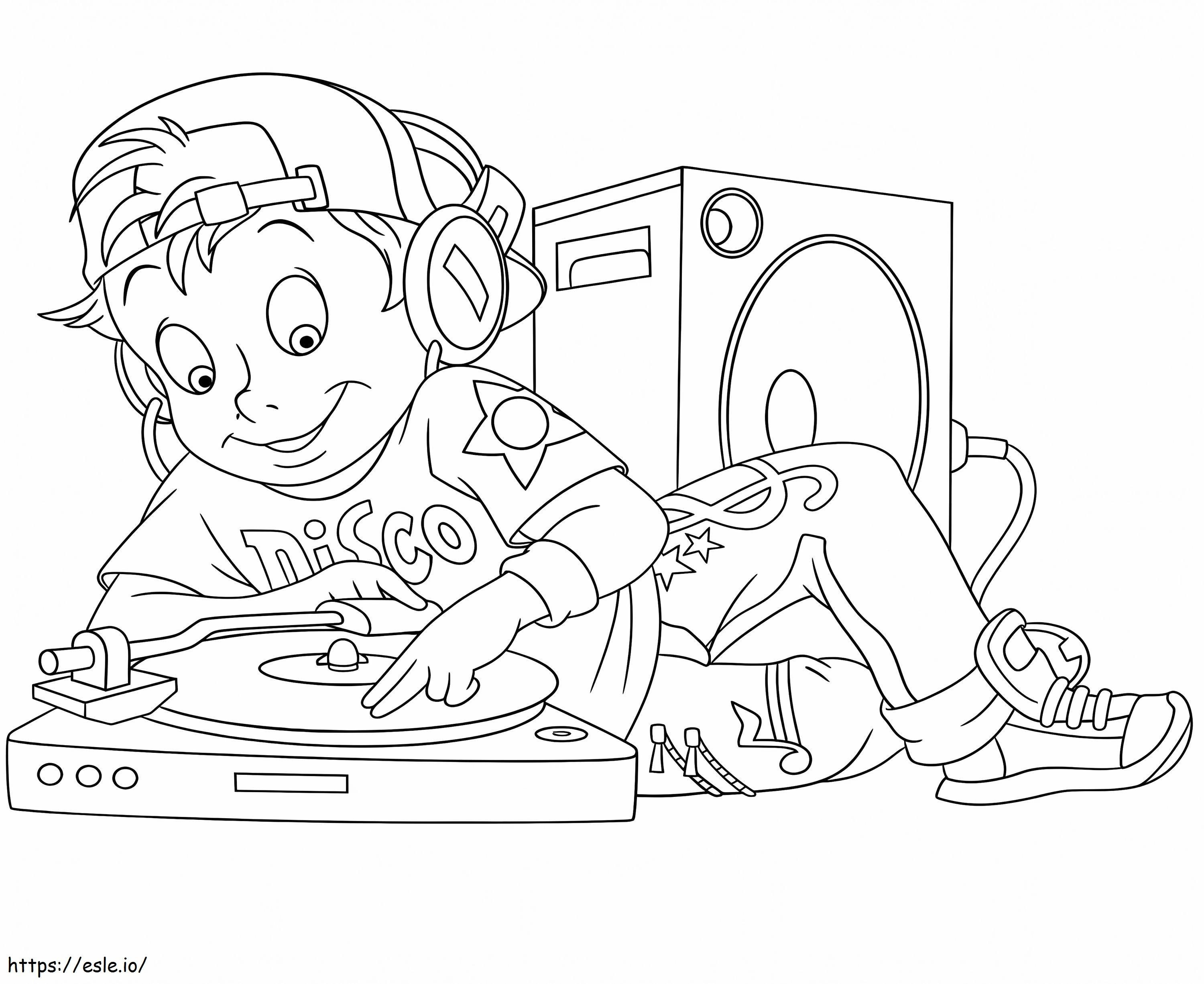 DJ-Junge ausmalbilder