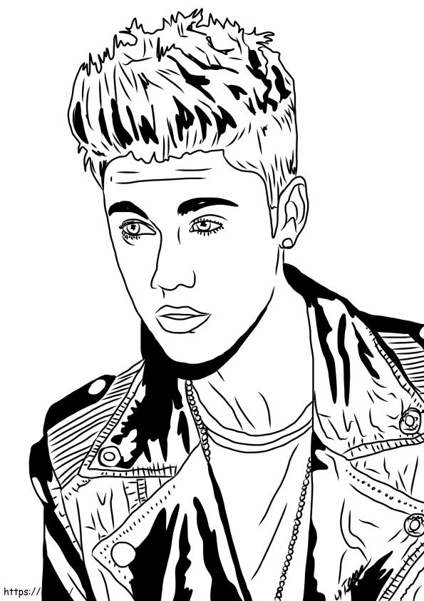Coloriage Le beau Justin Bieber à imprimer dessin