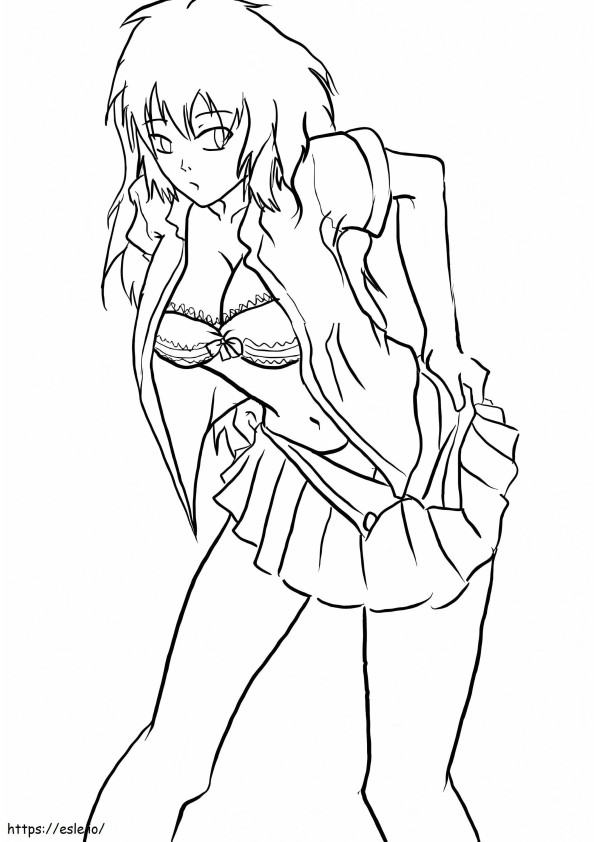 Sexy Anime Girl coloring page