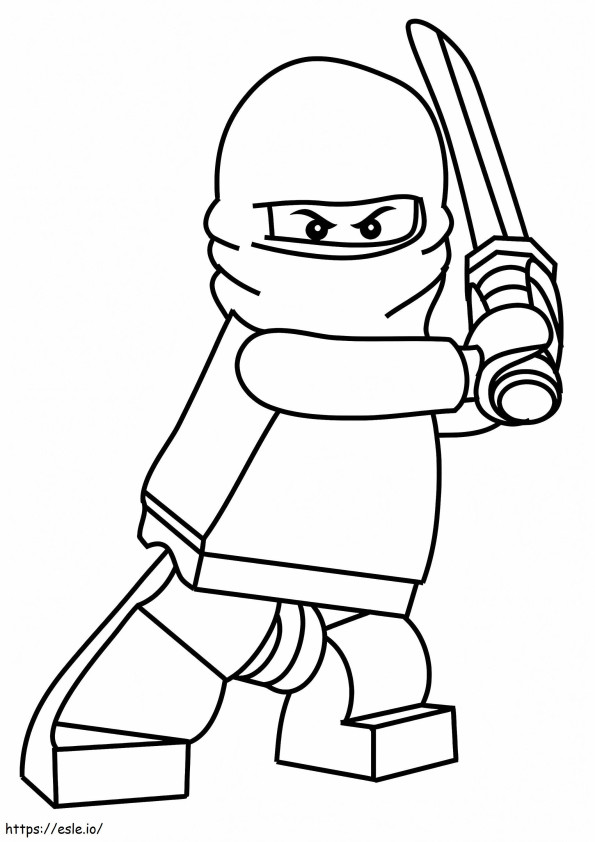  De kleine ninja met masker A4 kleurplaat