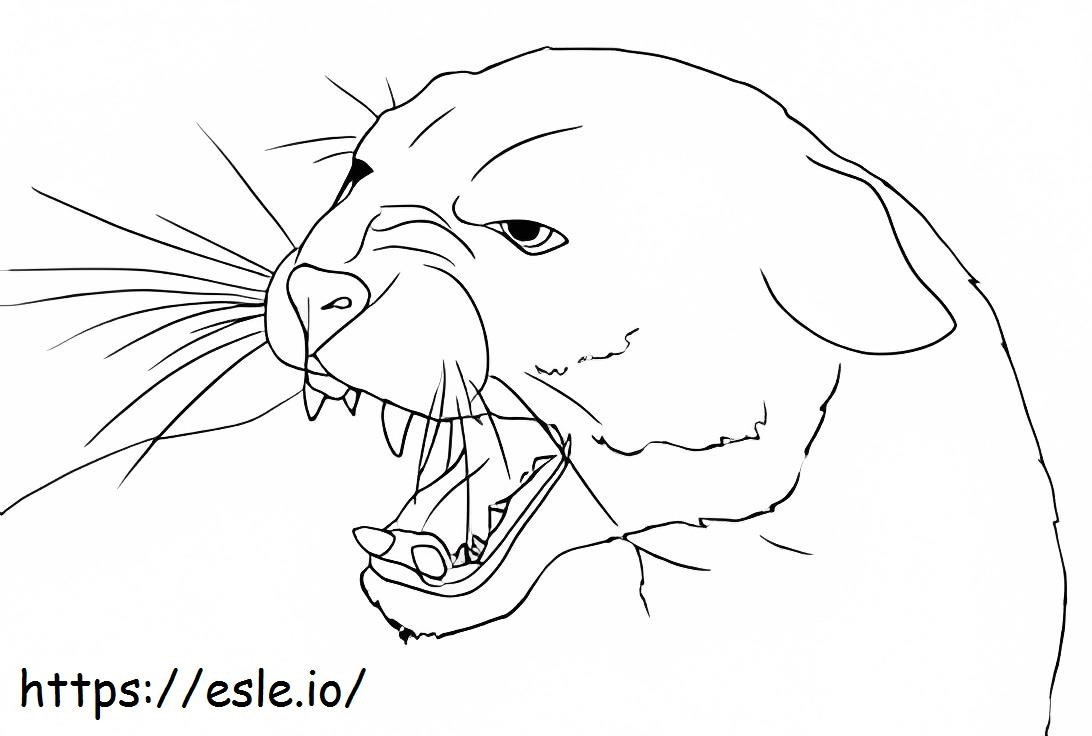 Angry Cougar Face coloring page