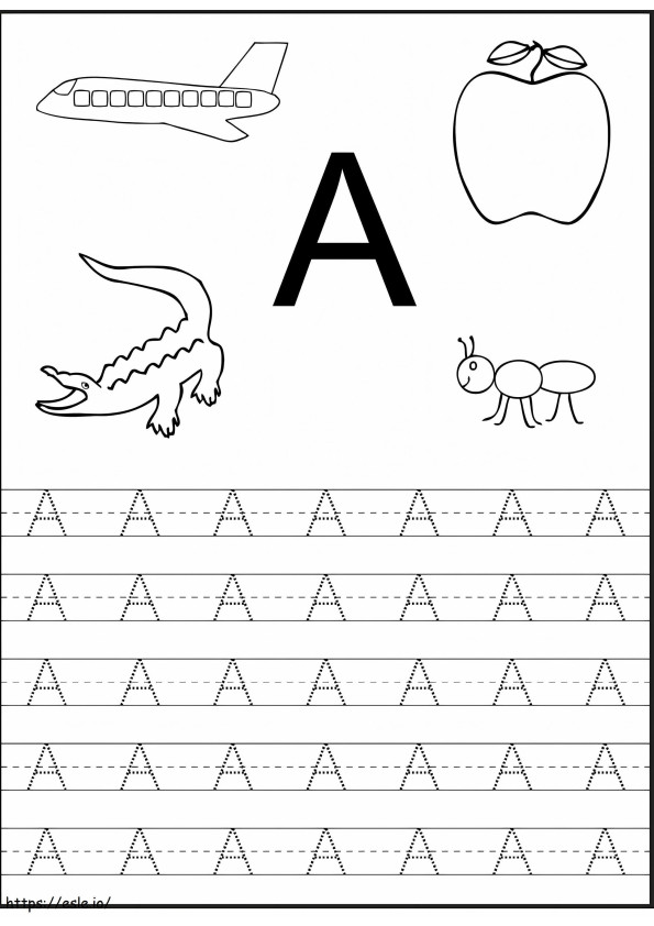 Coloriage  Feuille de travail préscolaire Alphabet To Educations 1 à imprimer dessin