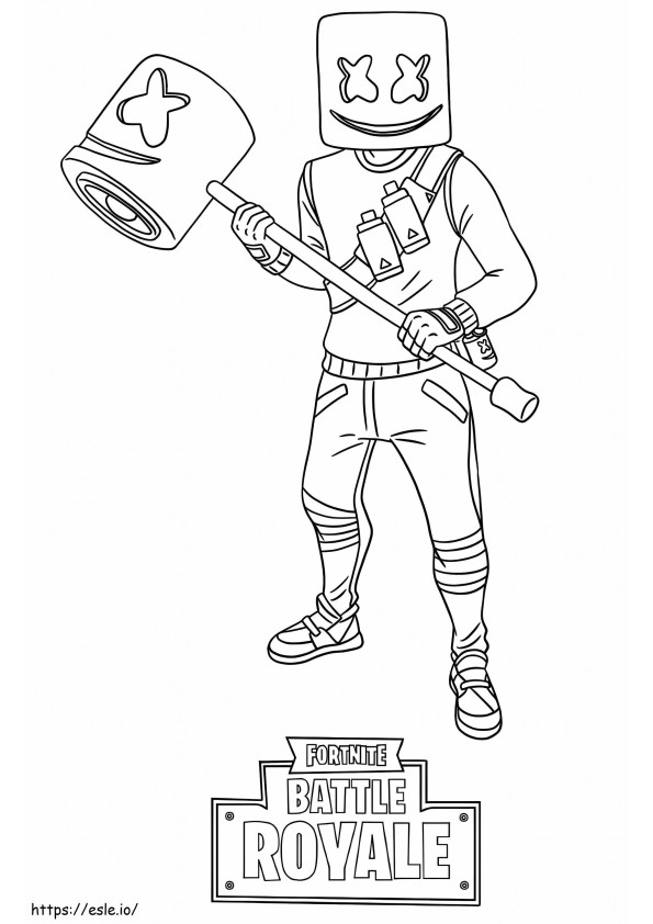 Awesome Marshmello Fortnite coloring page