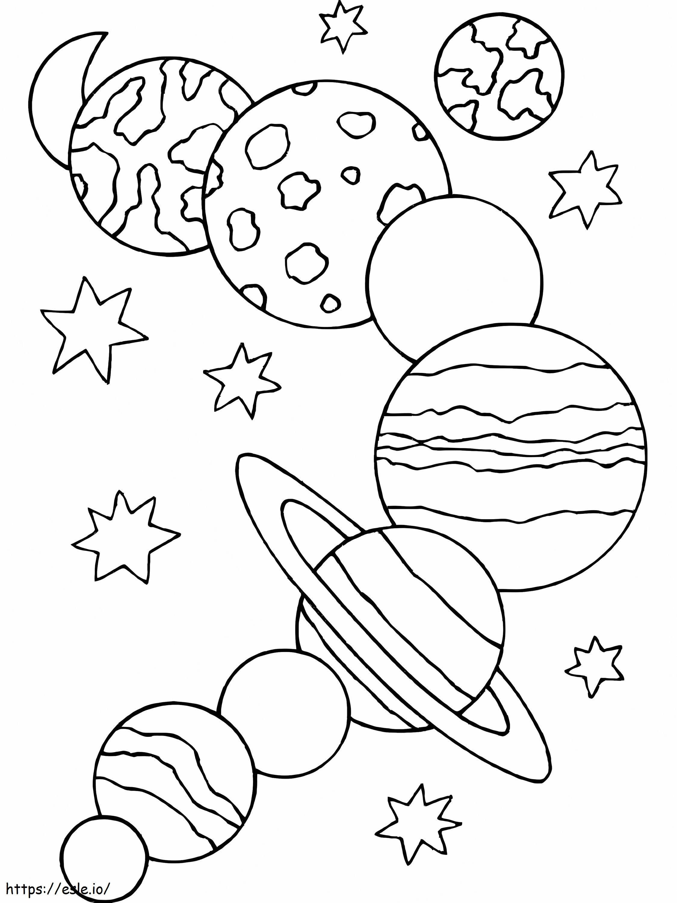Space coloring page