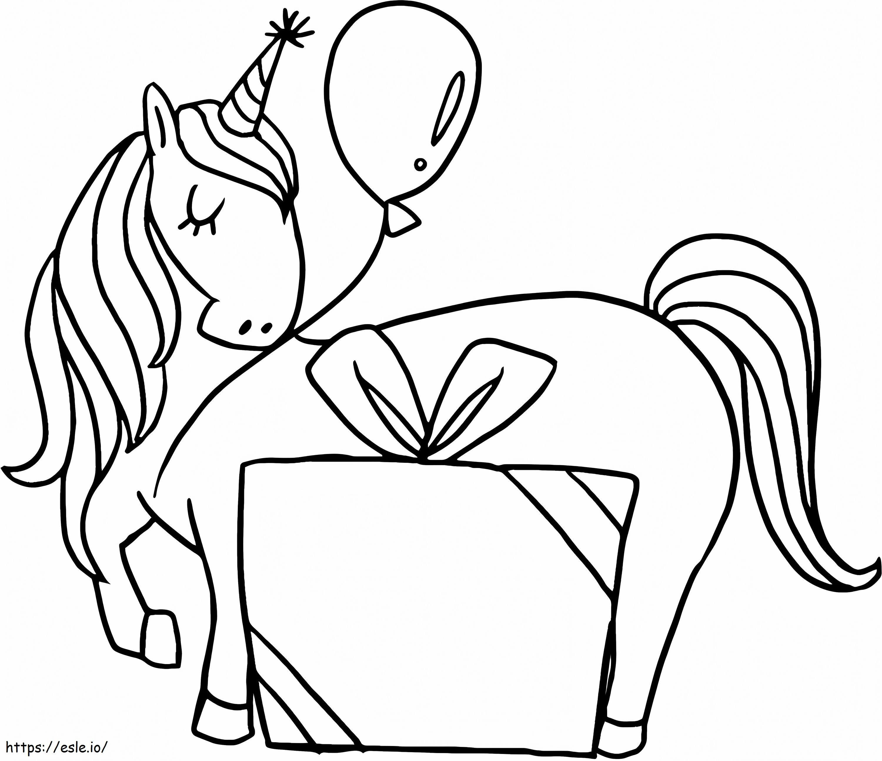 Unicorn Birthday 2 coloring page