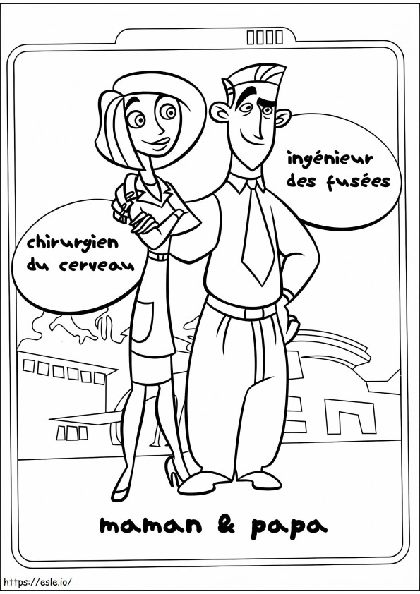 Mr And Mrs Possible A4 coloring page