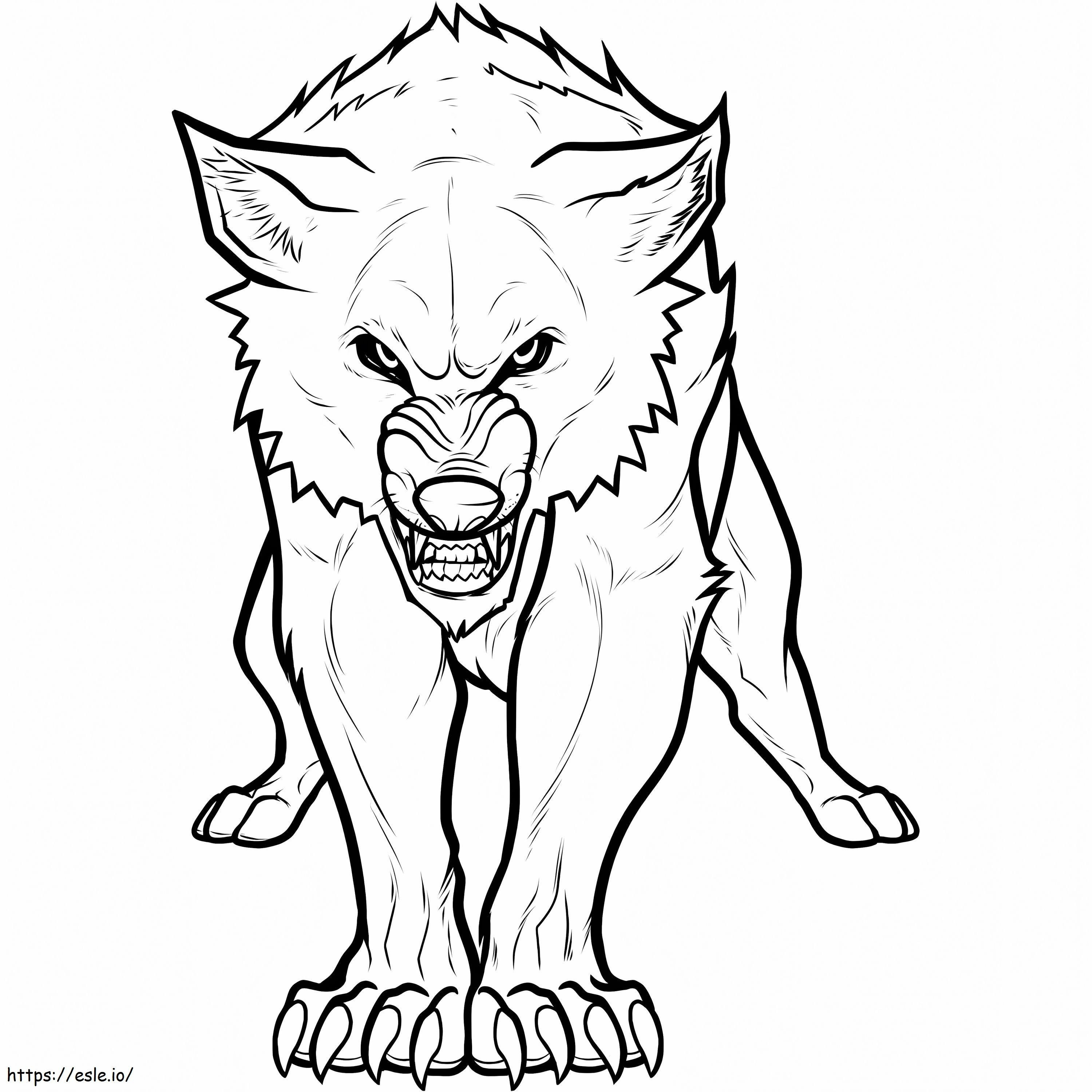 Coloriage Loup en colère à imprimer dessin