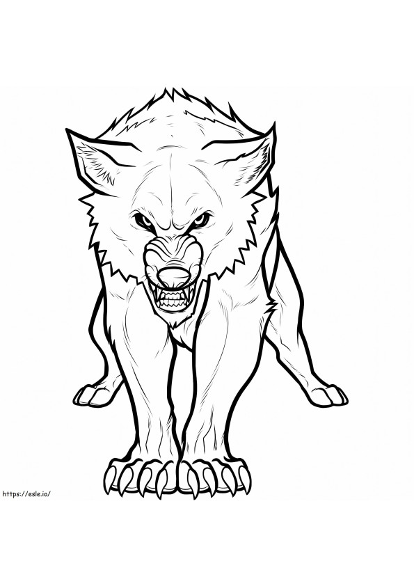 Coloriage Loup en colère à imprimer dessin