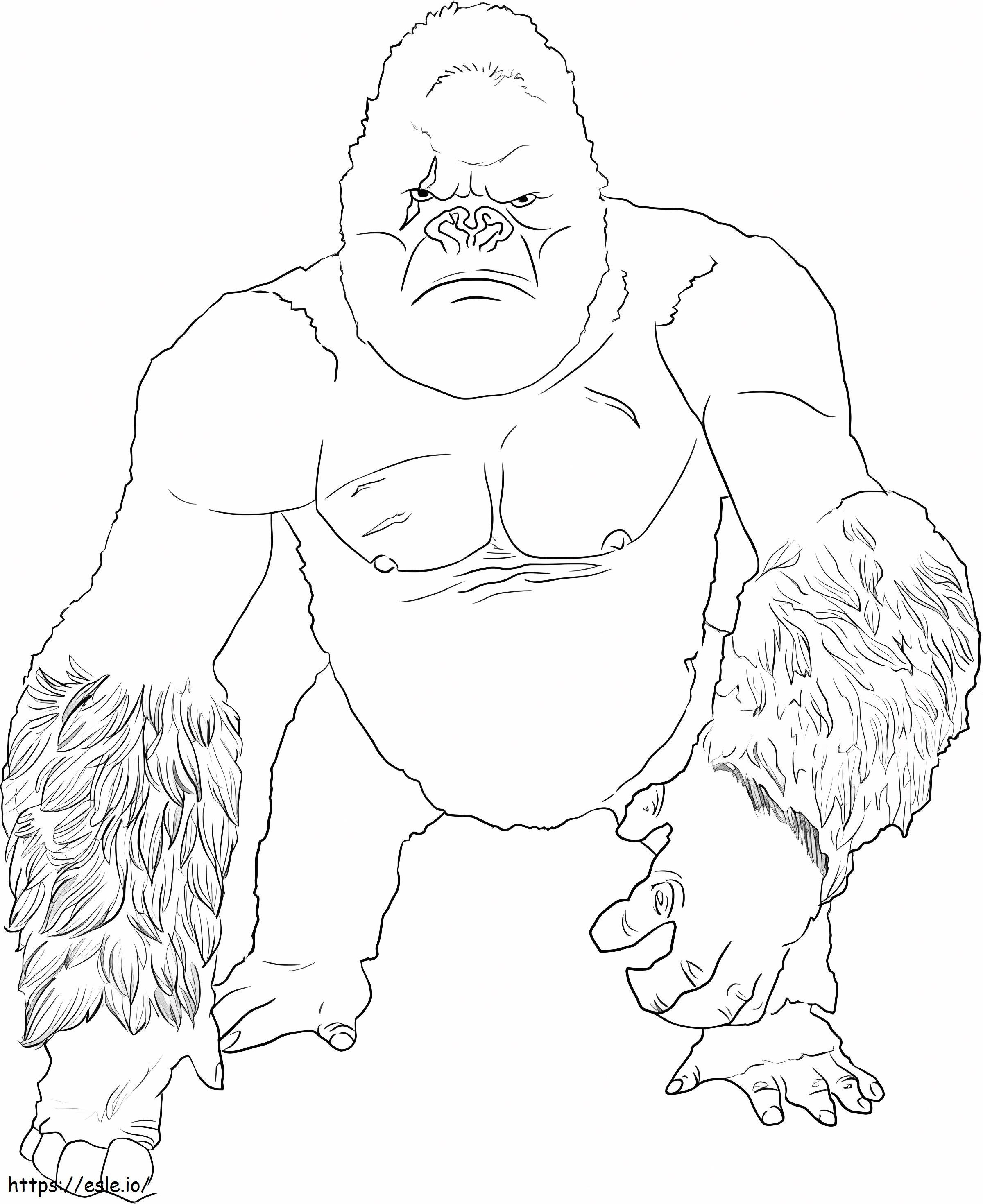 Gracioso King Kong para colorir
