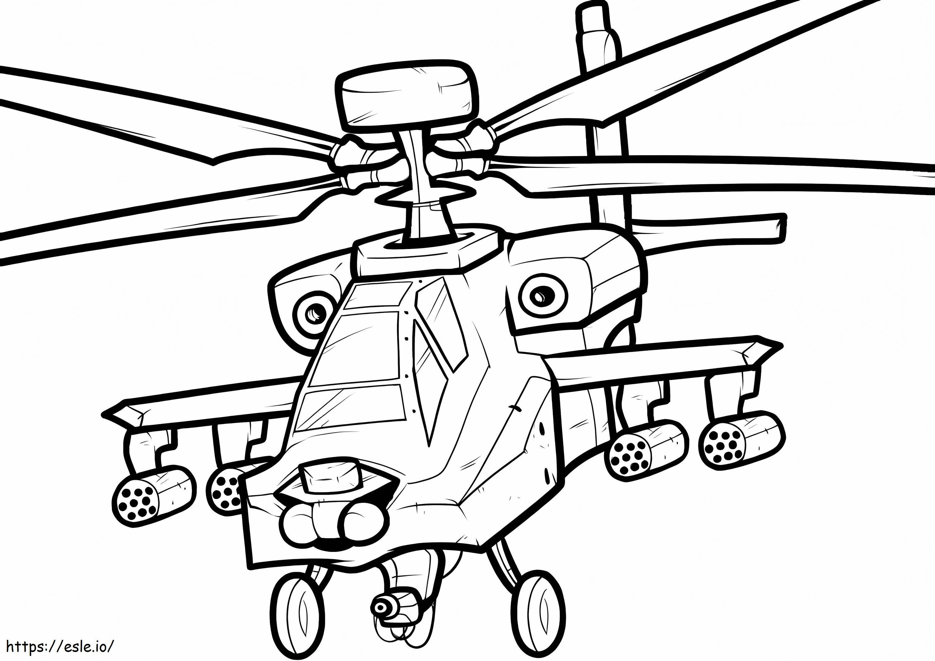 軍用ヘリコプター ぬりえ - 塗り絵