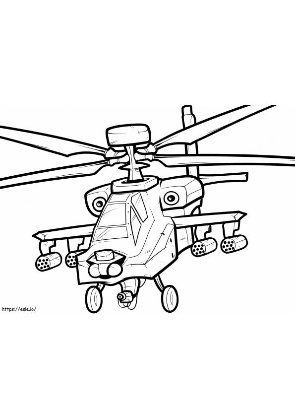Elicopter de război de colorat