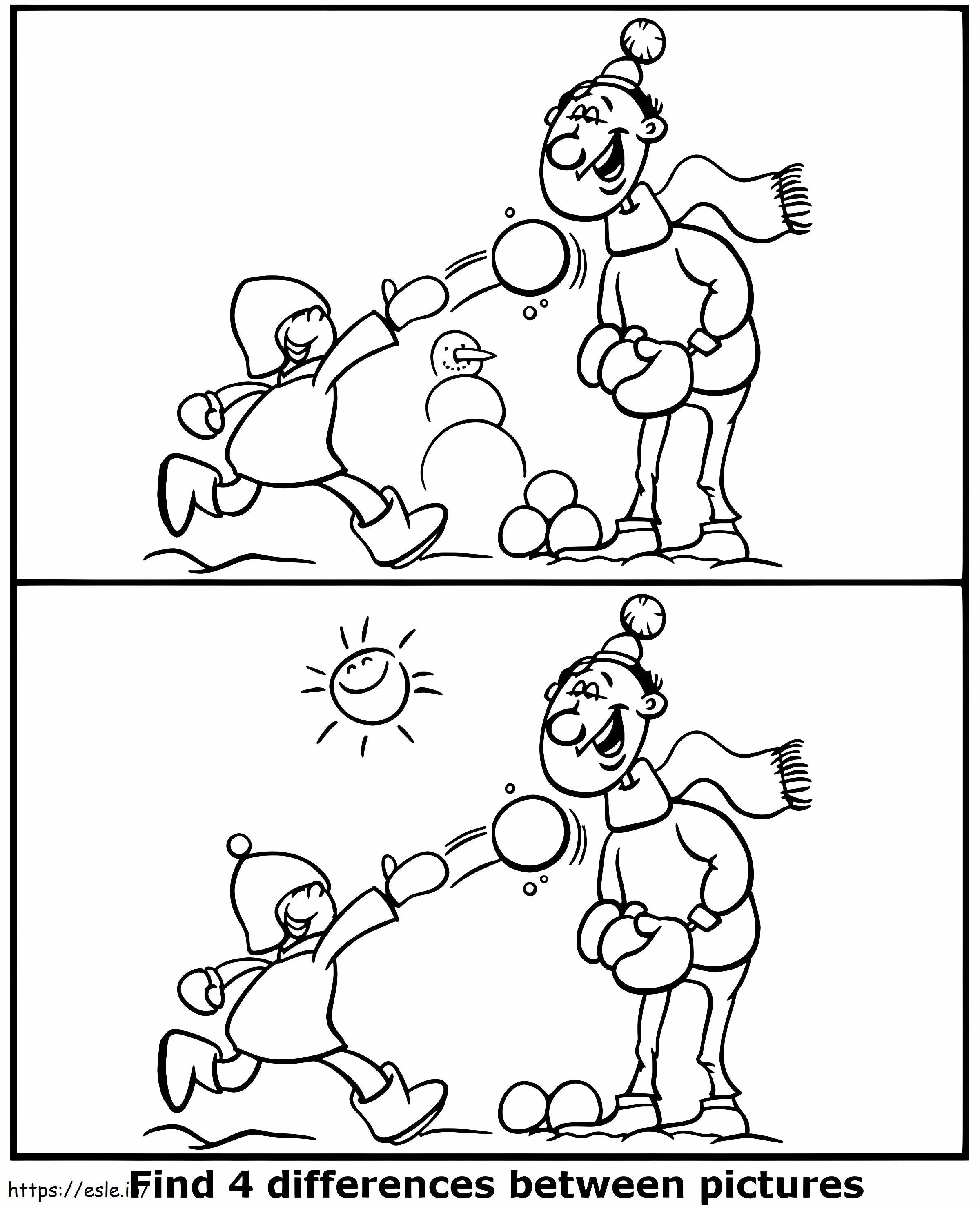 Find The Four Differences coloring page